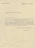 Mit der Schreibmaschine geschreibener Brief von Albert Einstein aus dem Jahr 1929