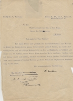 Mit der Schreibmaschine geschriebener Brief von Albert Einstein aus dem Jahr 1920